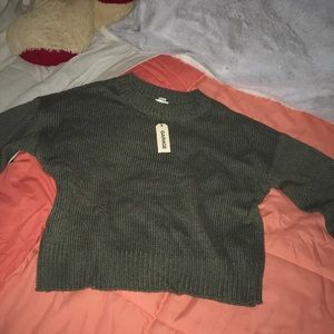 Garage crew neck fuzzy sweater